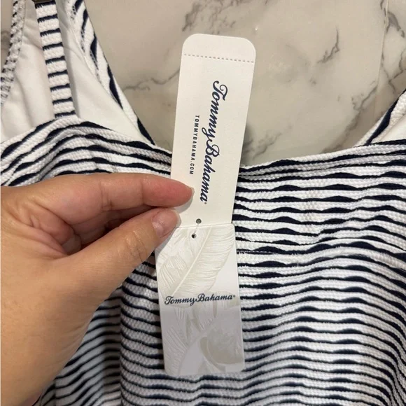 NEW Tommy Bahama Women's Island Cays Stripe Tankini Top Swimwear Size L - Picture 8 of 11